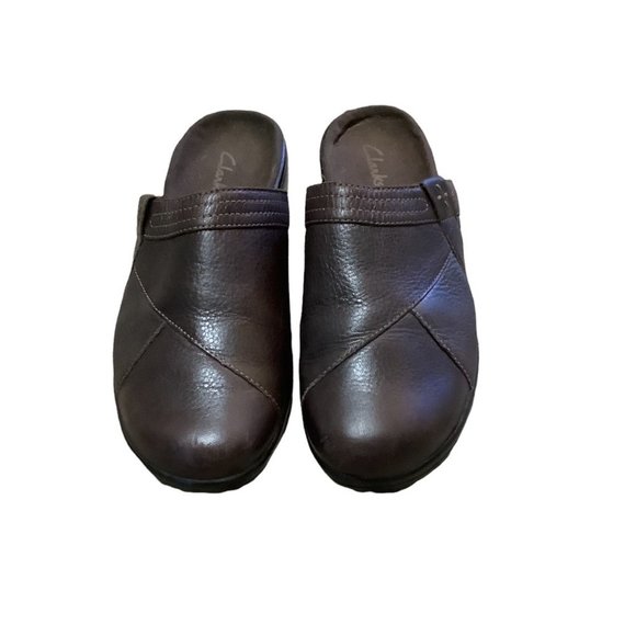 CLARKS Women's Brown Leather Comfort Slip On Everyday Shoes-Size 8M - Picture 8 of 16